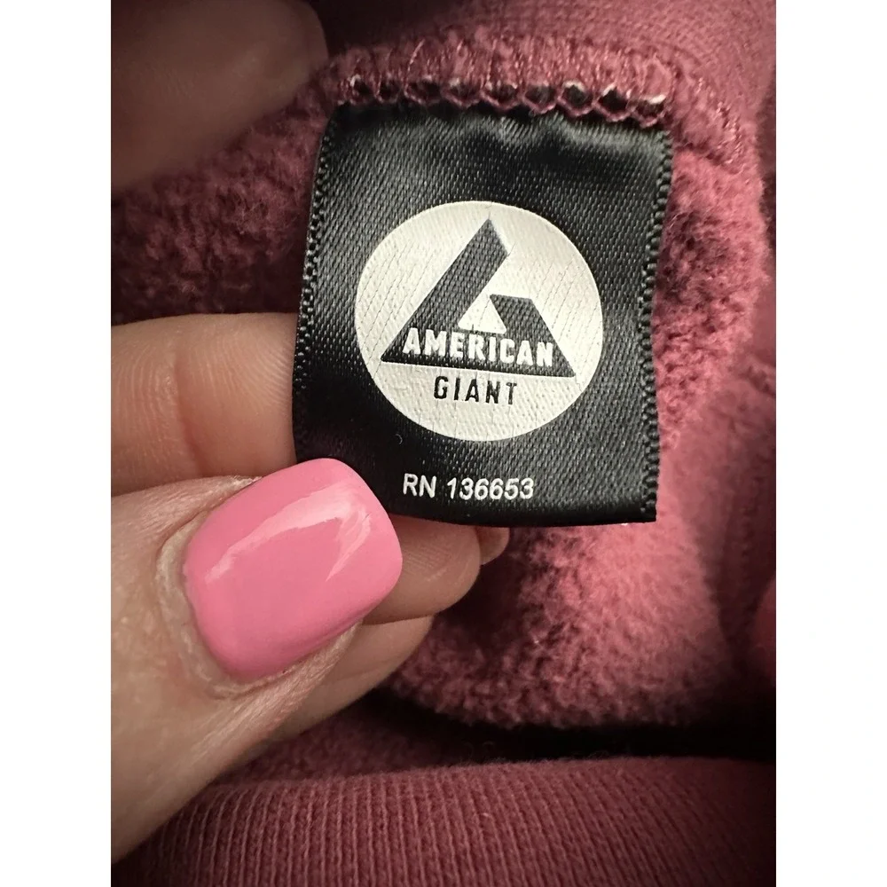 American Giant Hoodie Sweatshirt Womens Medium Vintage Wash Pink Pockets #HR-6‎ - Picture 4 of 9